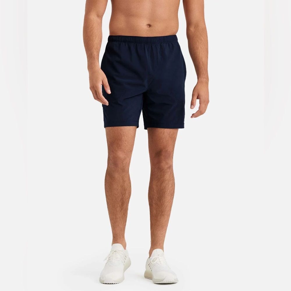 RHONE Navy 7” Essential Training Unlined Quick Dry Pullon Shorts